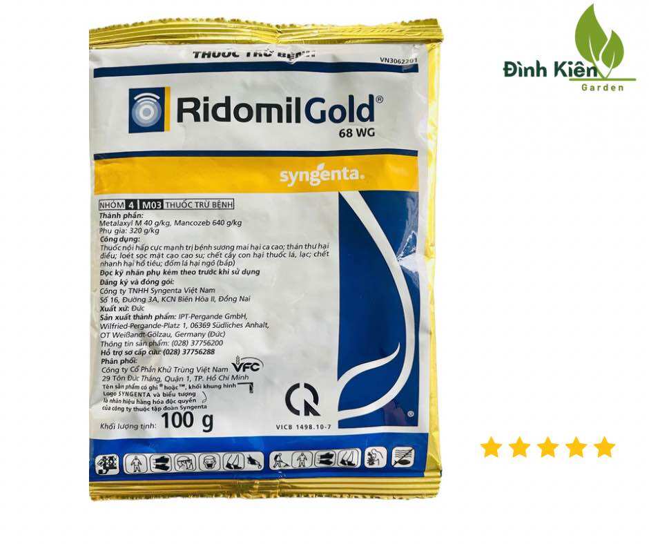 Thuốc trừ nấm bệnh cho cây trồng ridomil gold 68wp