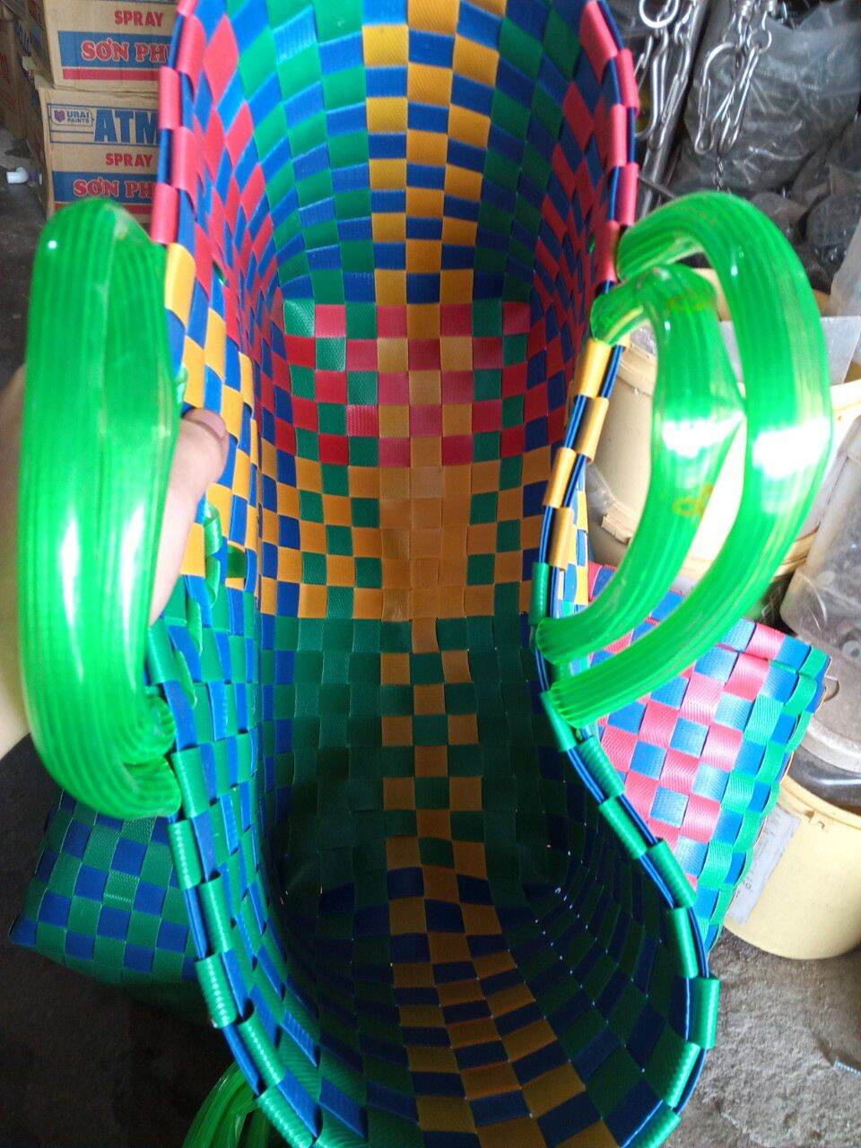 Giỏ Xách Nhựa ( Làn Nhựa) Đan Thủ Công