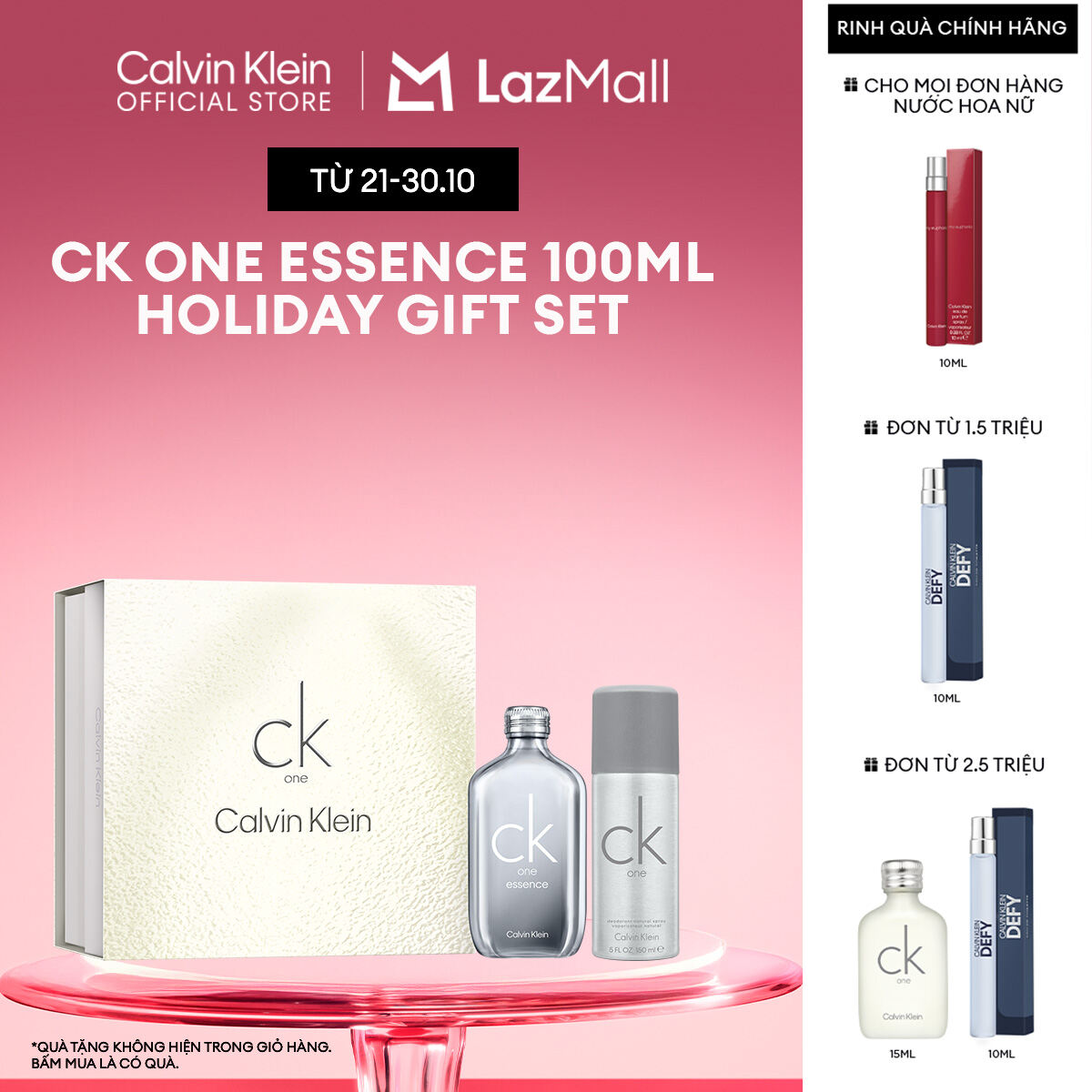 Set Nước hoa Nam Nữ Calvin Klein CK One Essence 100ml + Xịt khử mùi 150ml (Phiên bản kỷ niệm 30 năm)