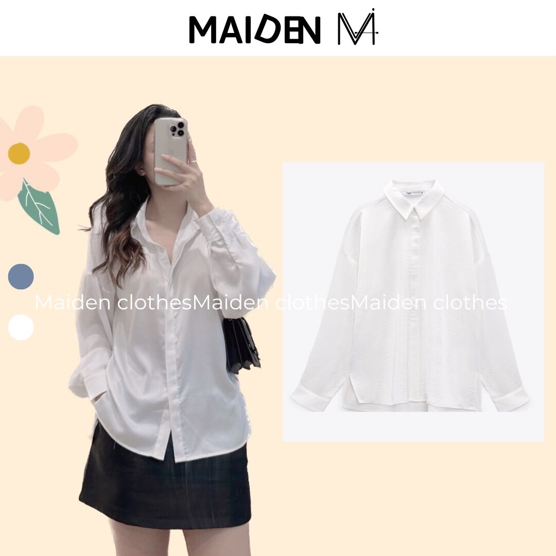Áo sơ mi dáng xuông chất lụa cao cấp MAIDEN