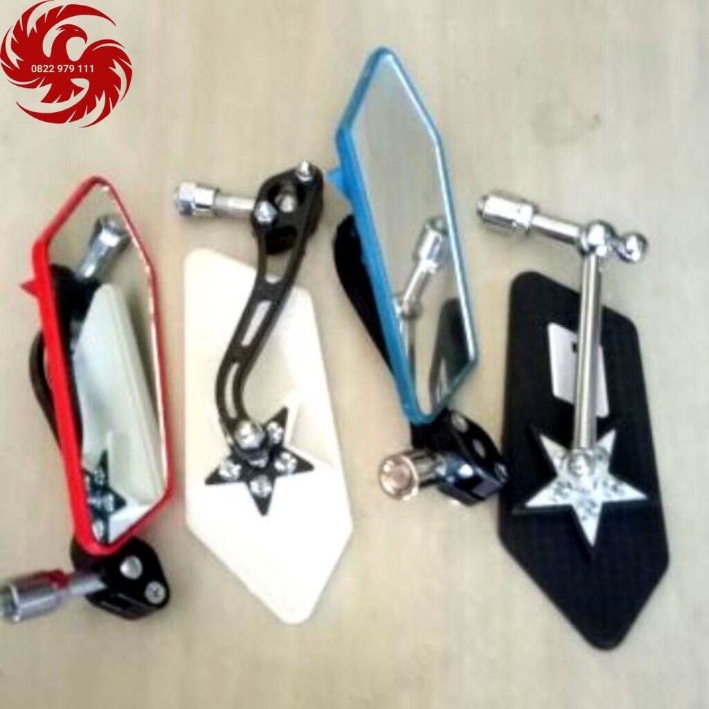 Gương chiếu hậu xe máy 5 cạnh loại rẻ (1 chiếc)