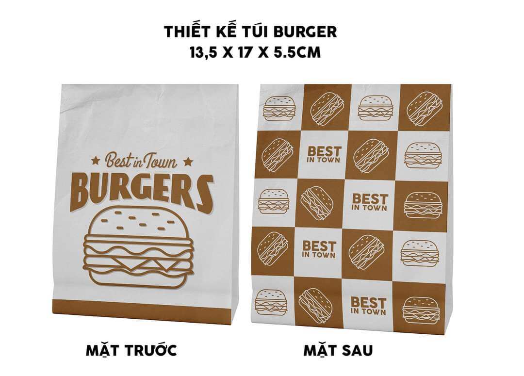 200 túi đựng hamburger, túi giấy đựng bánh hamburger