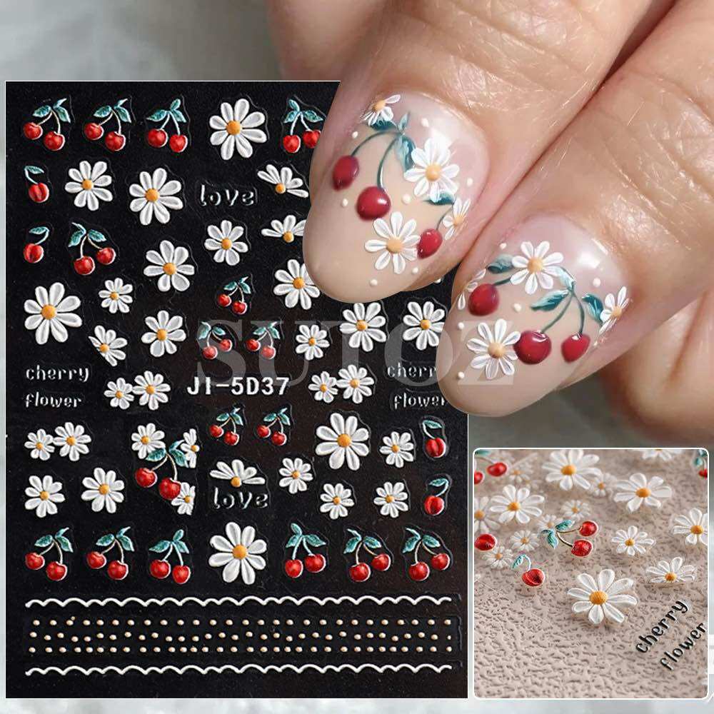 Sticker dập nổi dán móng tay