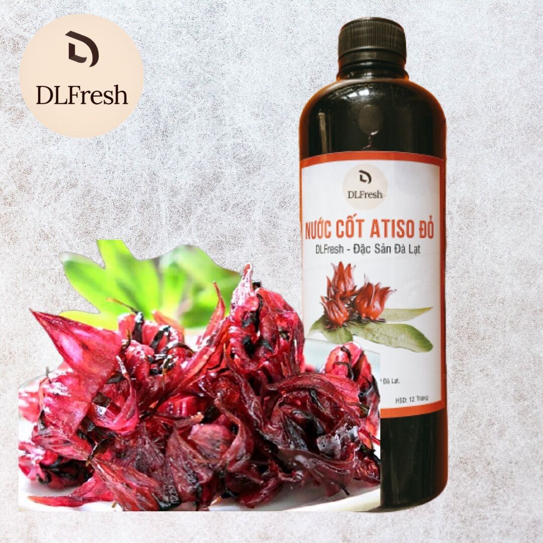 Nước cốt atiso đỏ DLFresh atiso đỏ vị chua ngọt tự nhiên 500ml