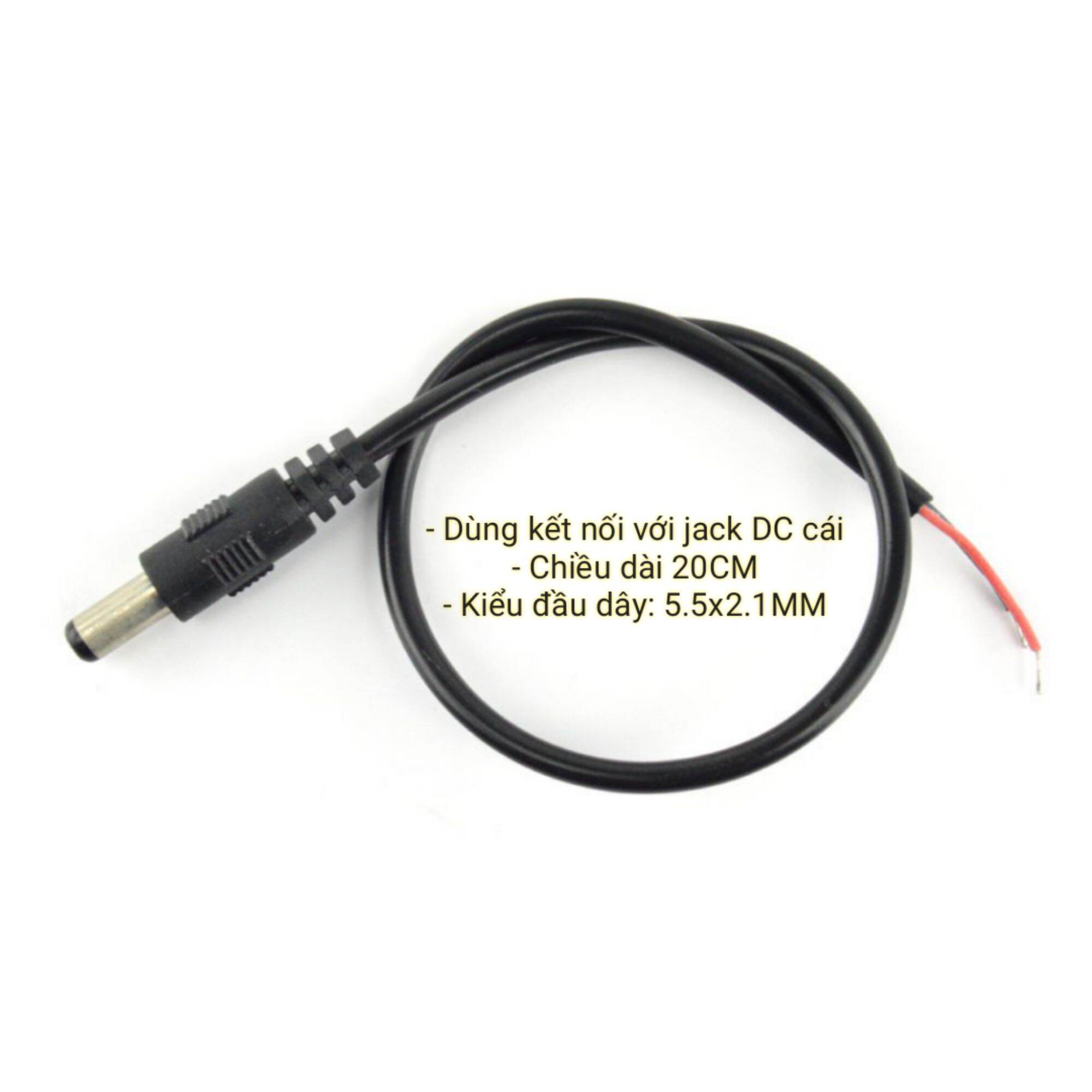 Đầu jack dc 5.5 x 2.1 20cm