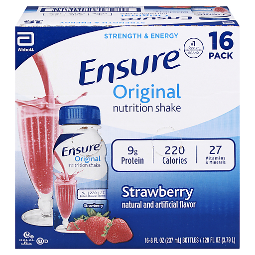 Sữa Ensure nước hương dâu Ensure Original Strawberry của Mỹ thùng 16 chai