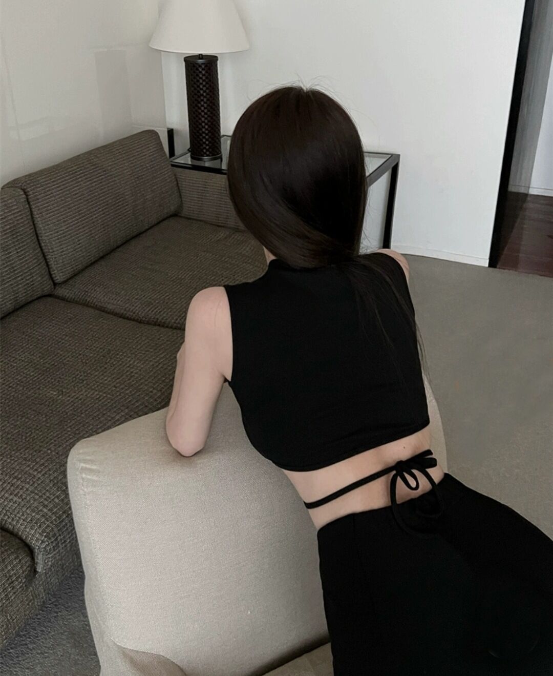 Áo Croptop Thun Gân Buộc Dây Chéo Eo _ Áo Ba Lỗ Nữ Basic (CAM KẾT DÀY DẶN)