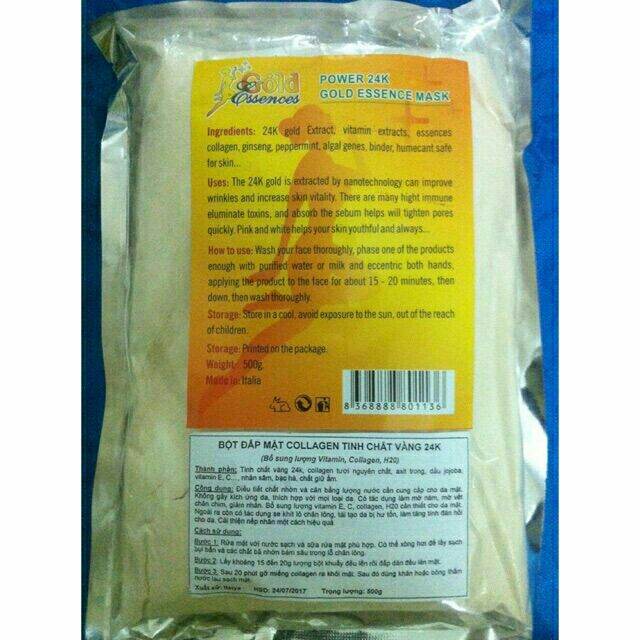 Bột đắp mặt nạ vàng 24k collagen italya - 500gr