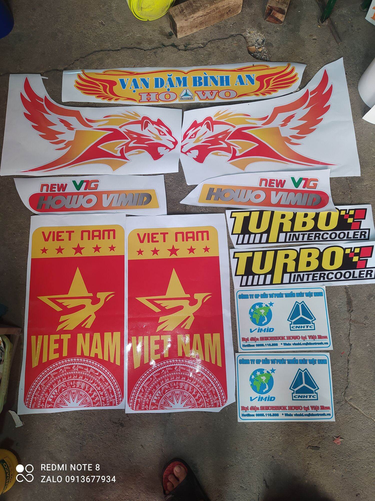 COMBO bộ Tem decal dán trang trí xe  Howo 371, 380