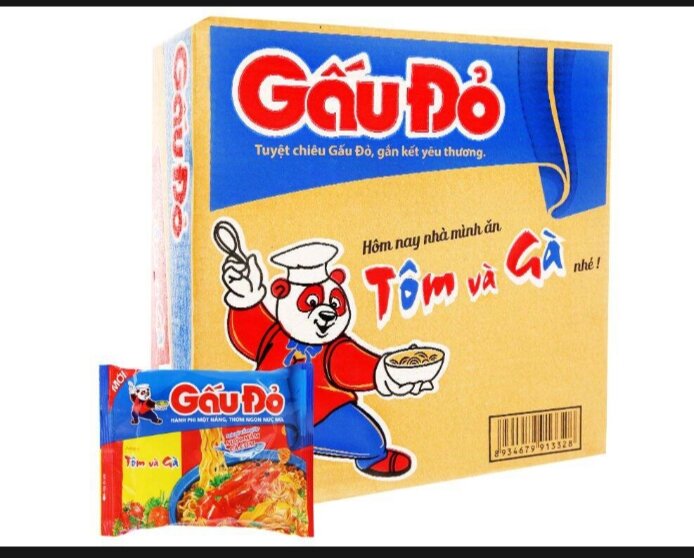 Mì Gấu đỏ Tôm&Gà, Gà sợi phở. Thùng 30 gói