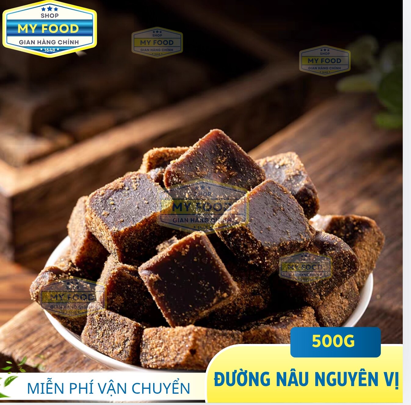 Đường Nâu nguyên chất - Đóng gói từng viên 500g
