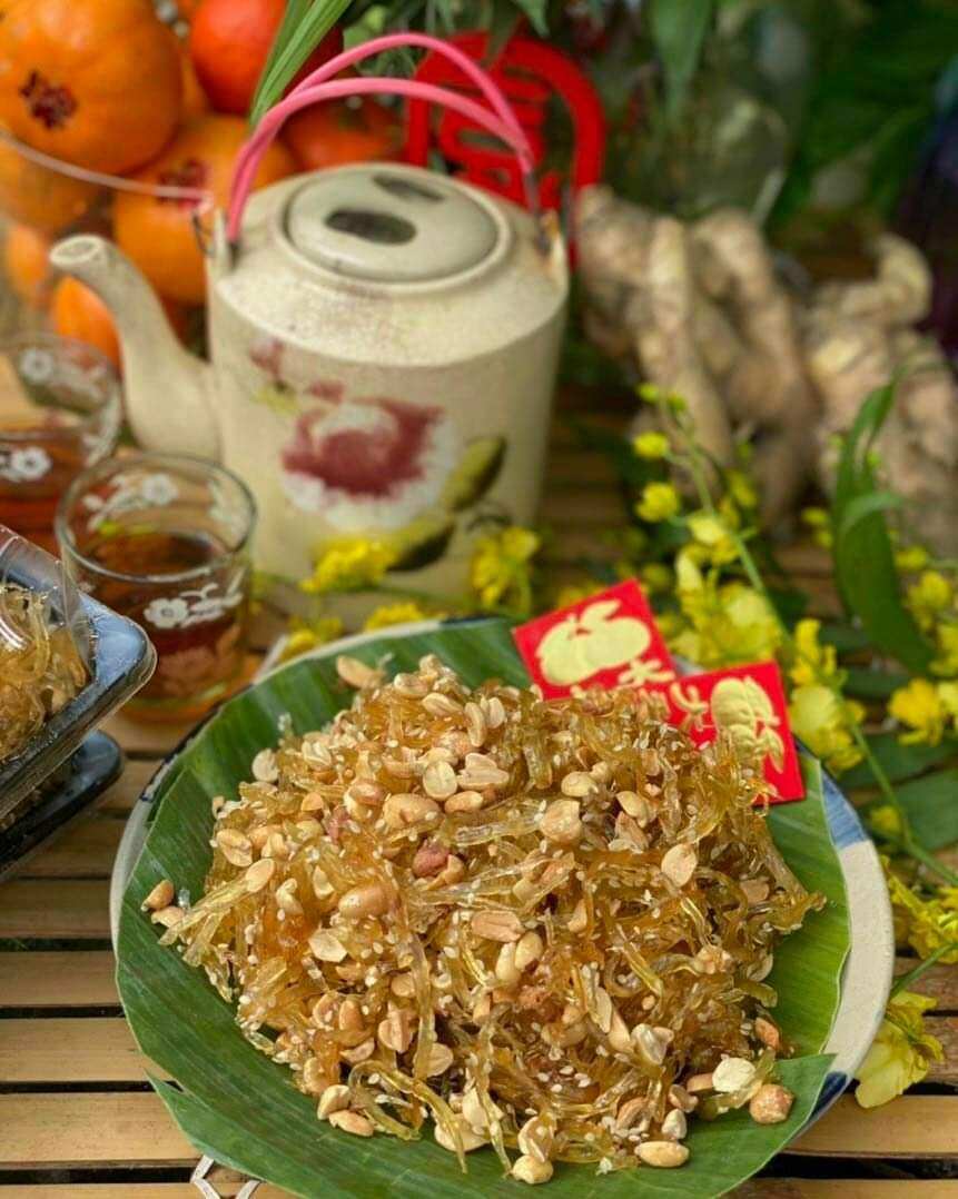 Mứt gừng dẻo sợi nhà làm 500g (Mứt gừng rối truyền thống)