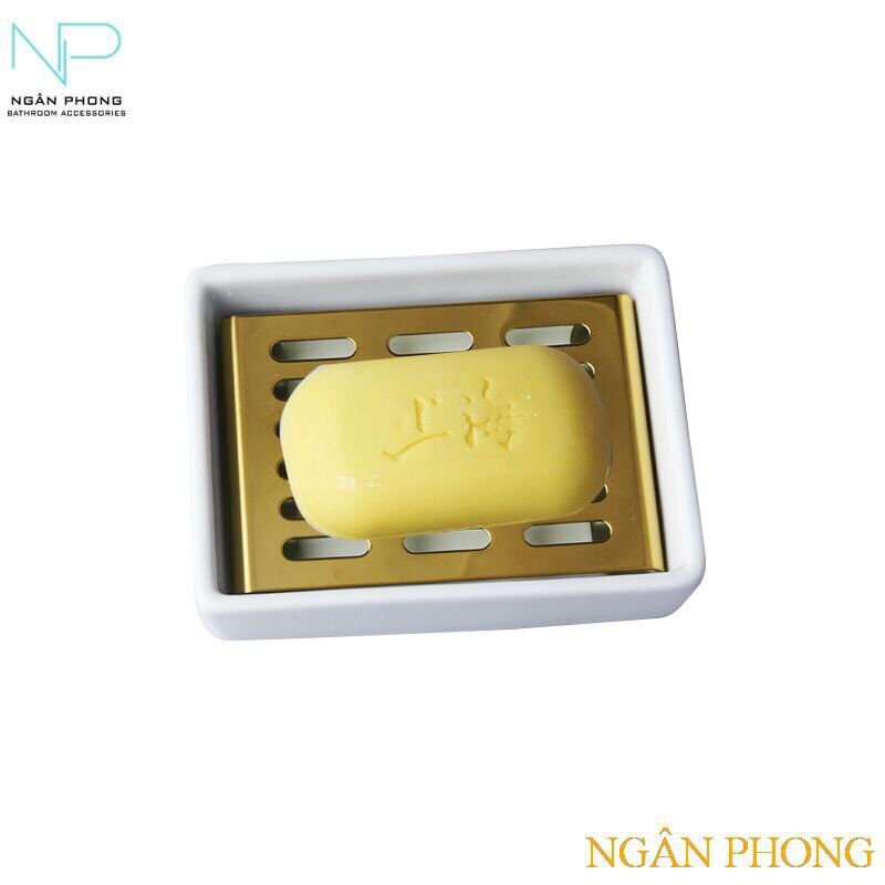 [HCM]KHAY ĐỰNG XÀ PHÒNG CAO CẤP SỨ + LƯỚI INOX 304