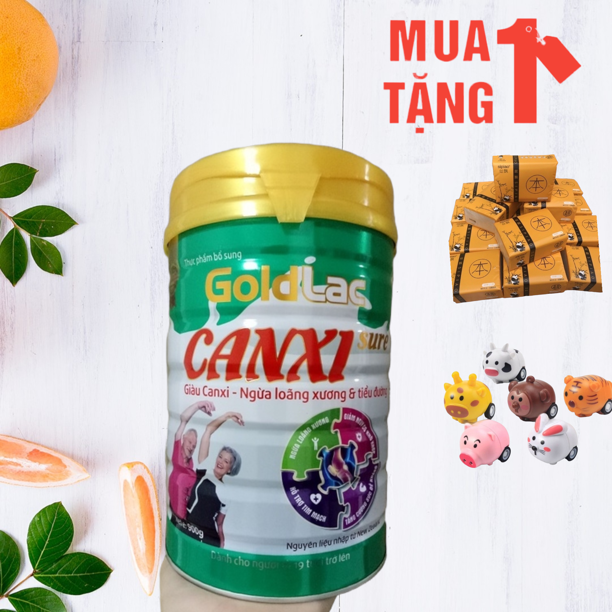 Sữa bột goldlac canxi sure 900g bổ sung canxi cho người già