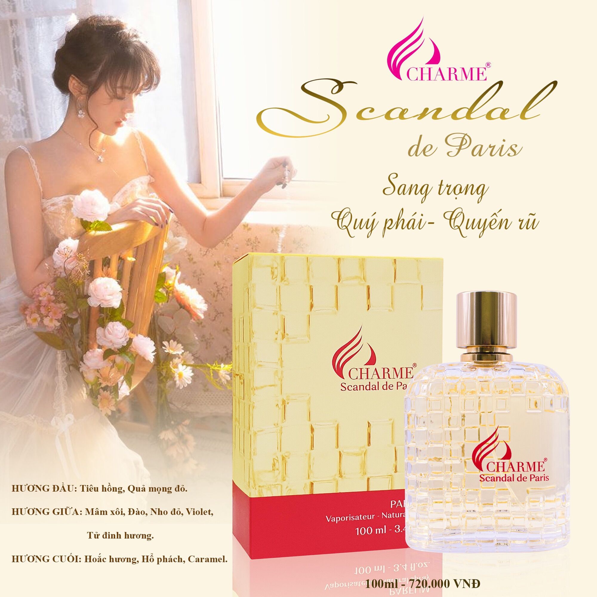 Nước hoa Scandal de paris 100ml - có chiết 10ml dùng thử