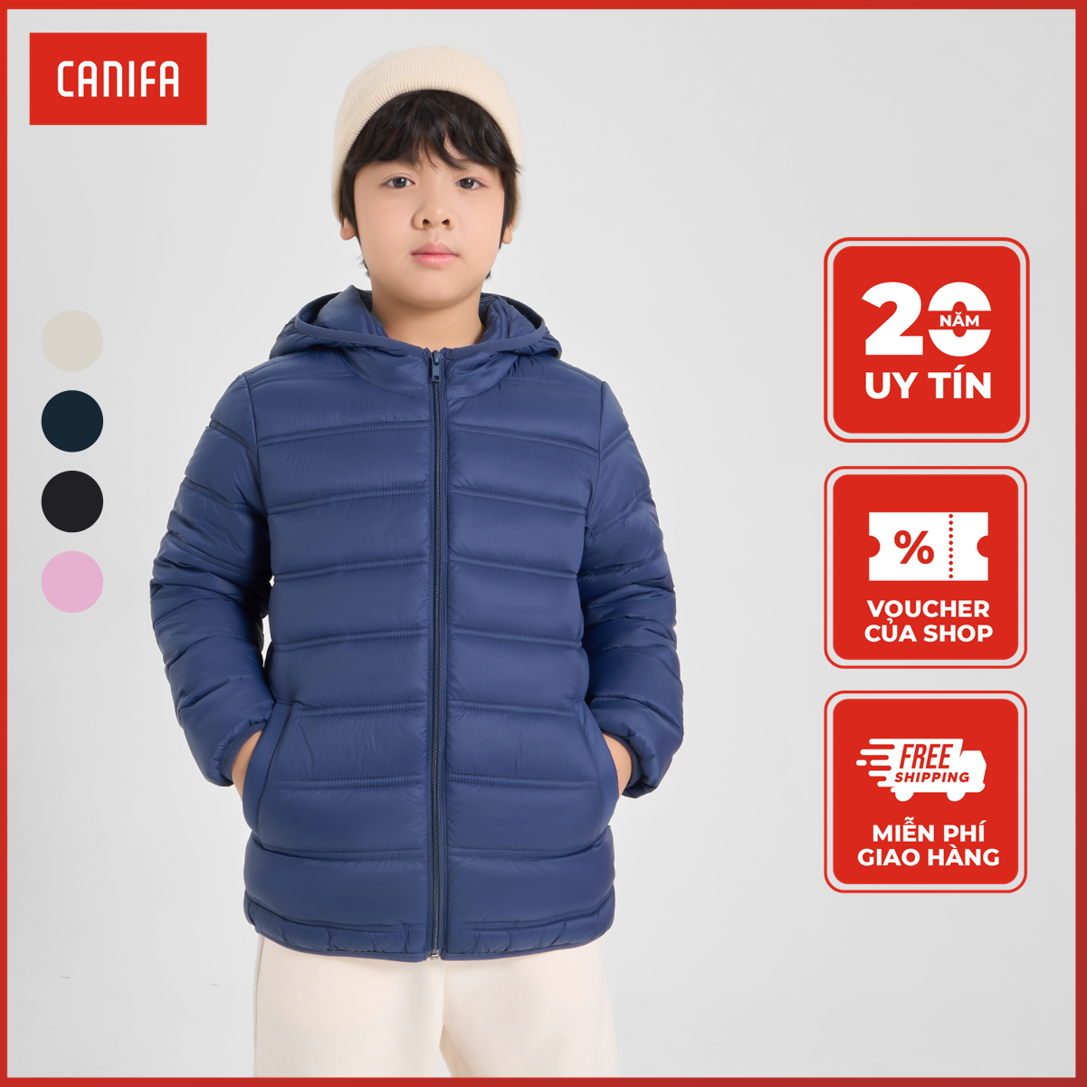 25-29.12 GIẢM TỚI 50% Áo khoác chần bông unisex trẻ em CANIFA 3OT24W004