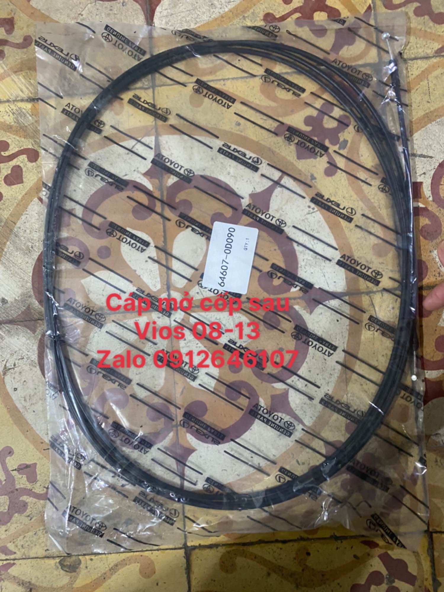 Cáp mở cốp sau vios 08-13, dây mở cốp sau vios 08-13