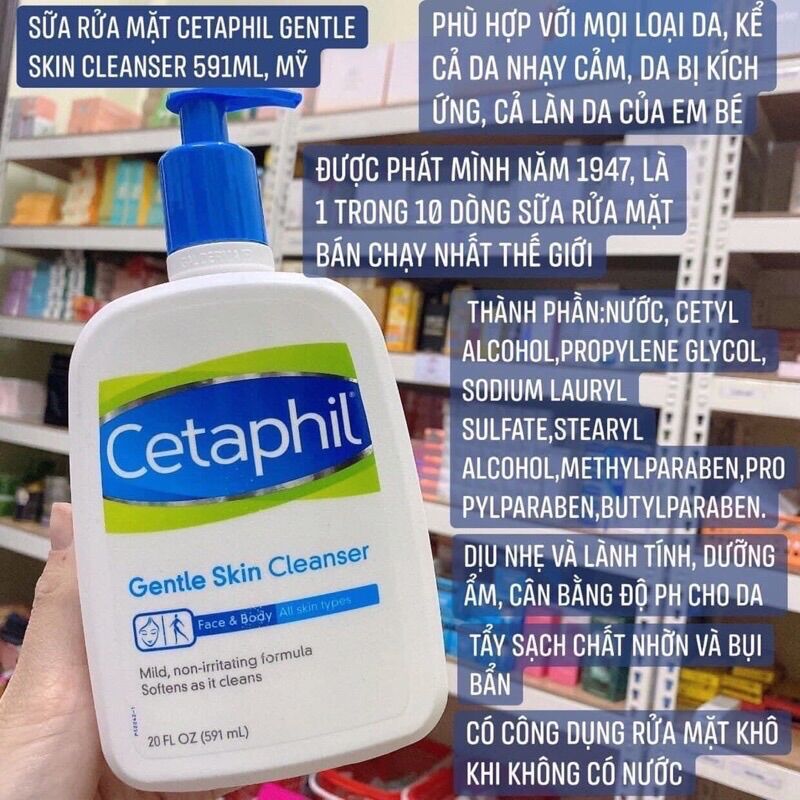 Sữa rửa mặt cetaphil dành cho da nhạy cảm 591ml
