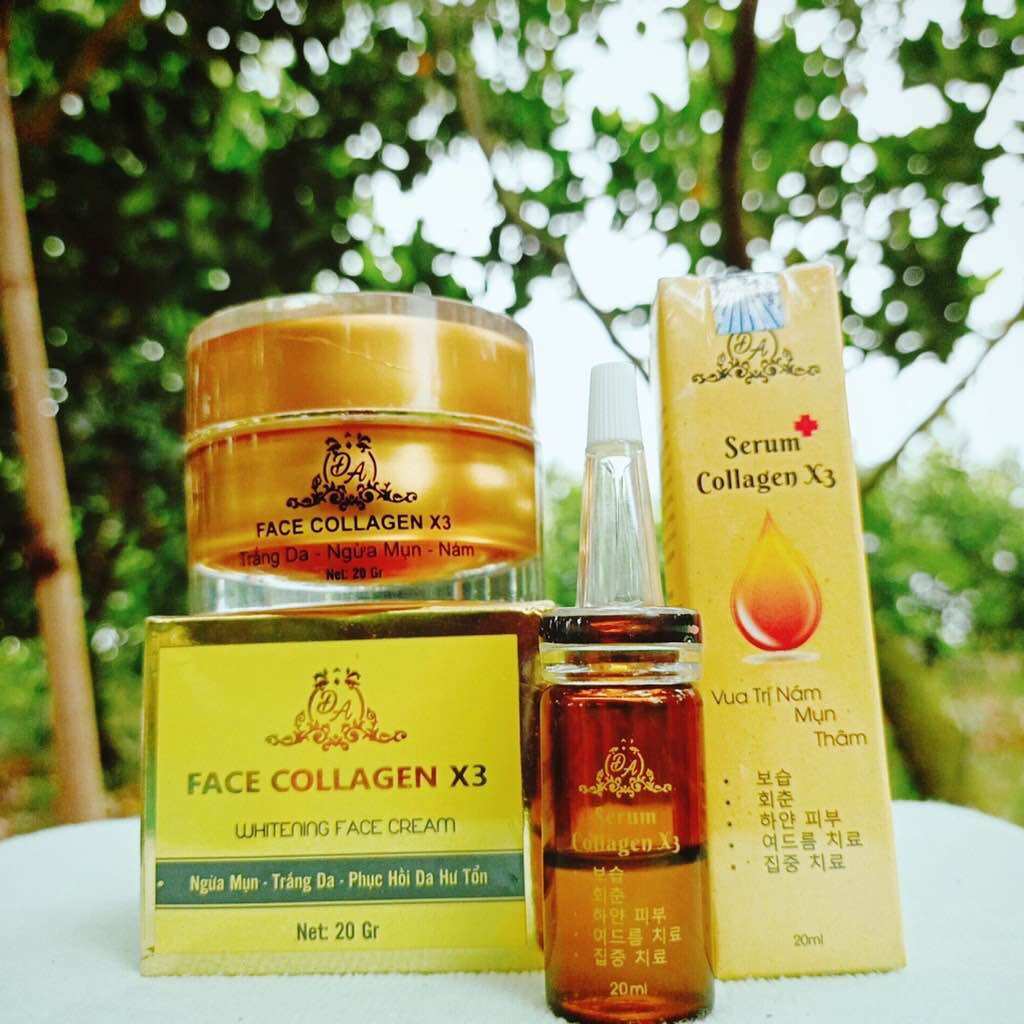 Combo face nám collagen x3 & serum nám x3 đông anh chính hãng