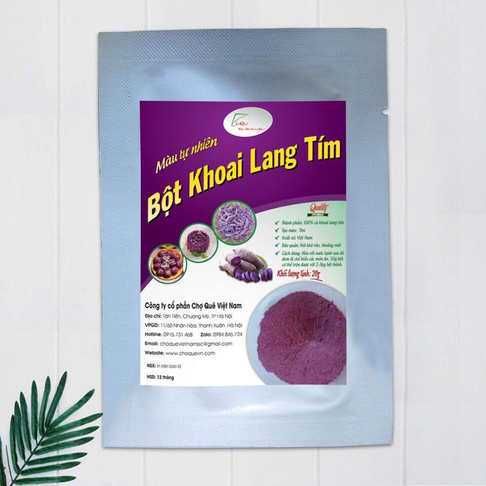 Gói bột khoai lang tím tạo màu thực phẩm tự nhiên rau củ quả hữu cơ 20gr