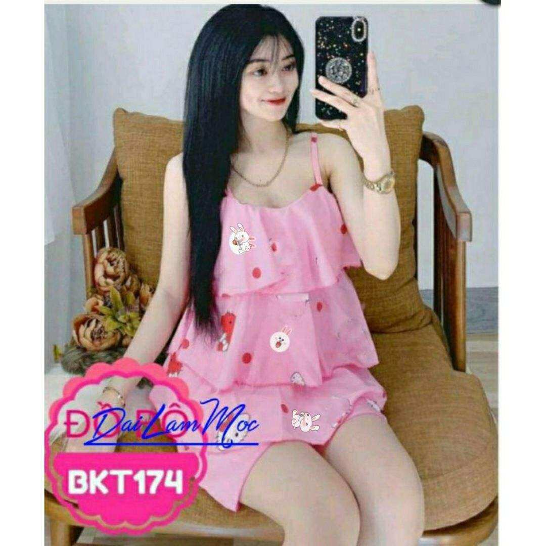 Đồ bộ mặc nhà kate lụa nữ dễ thương giá rẻ - M18