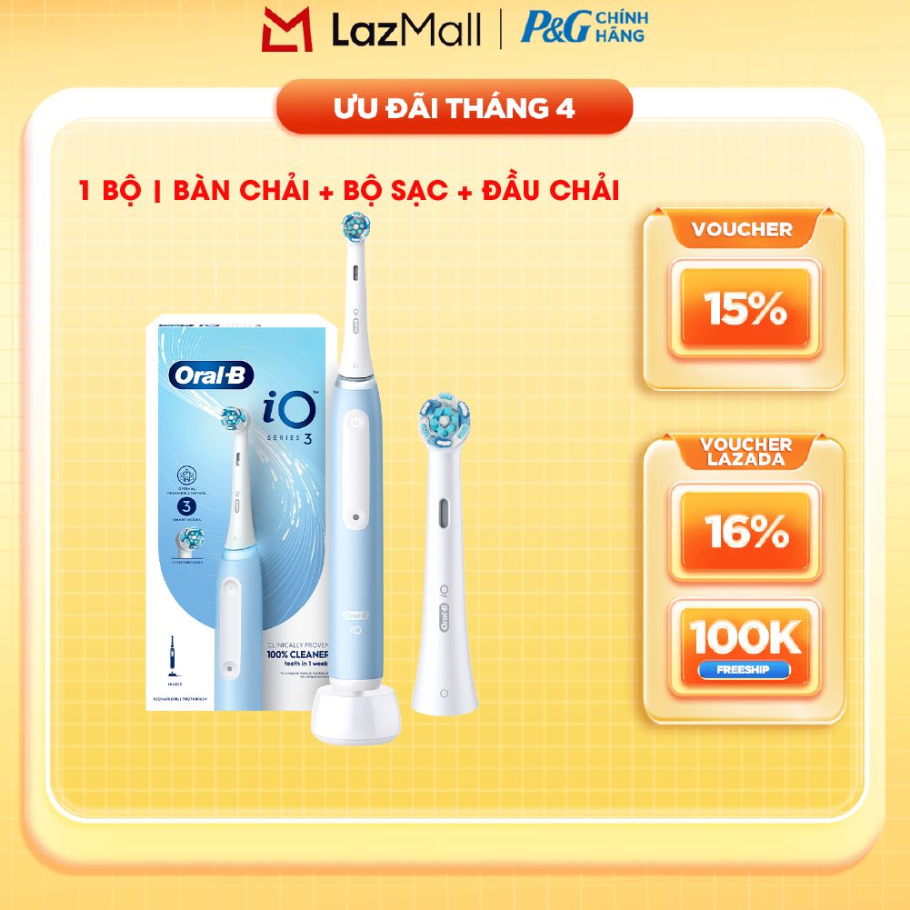 Bộ bàn chải điện Oral-B IO Series 3 Ice Bue