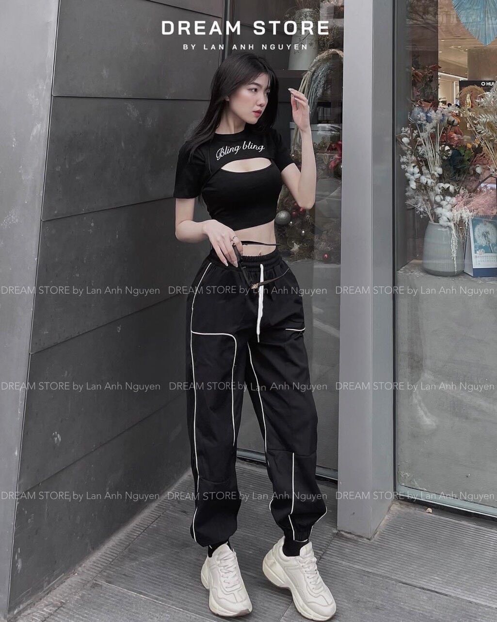 SÉT BỘ CROPTOP BLING KẸP MÍ FULL SIZE