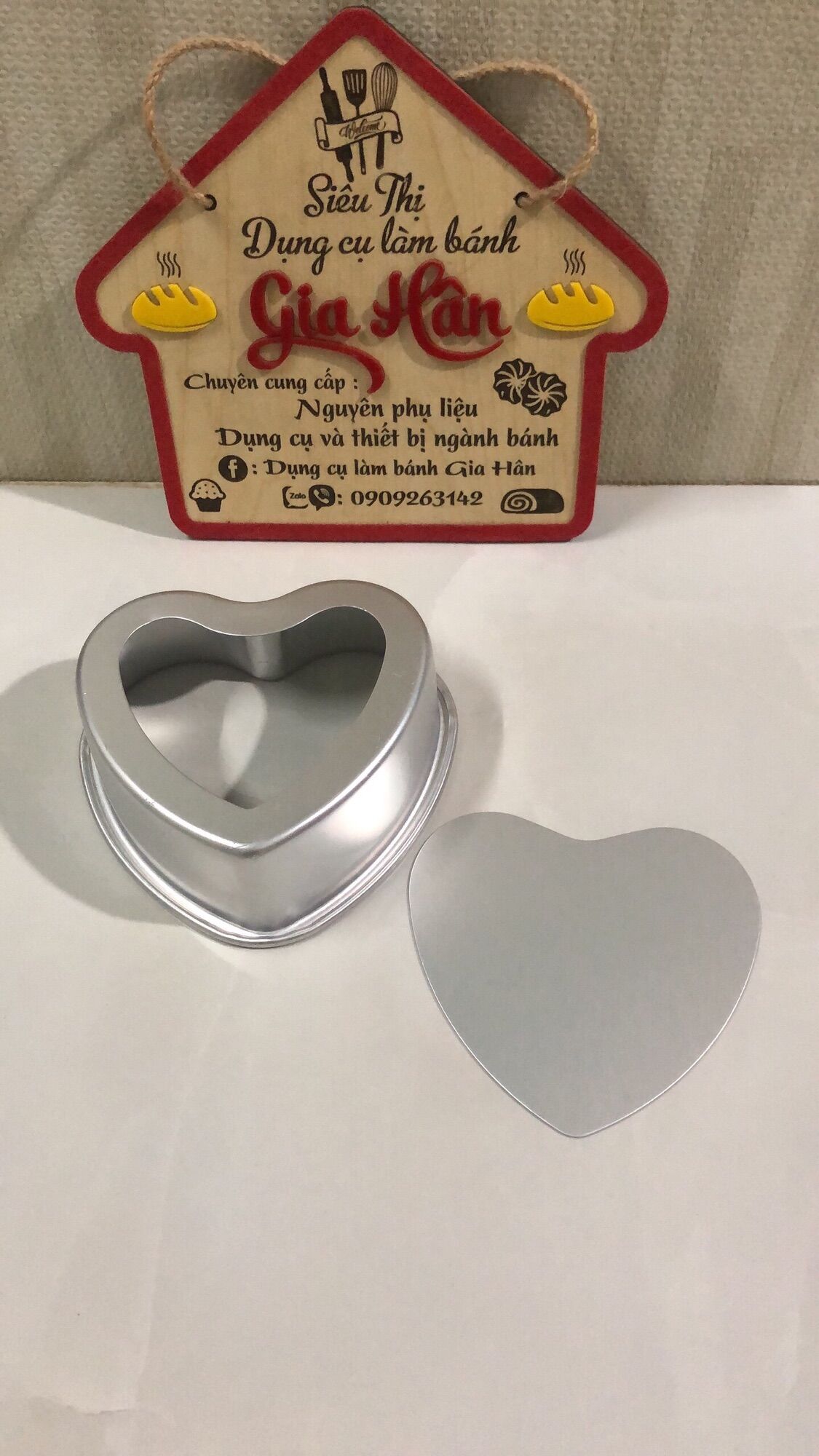Khuôn trái tim đúc đế rời 13cm