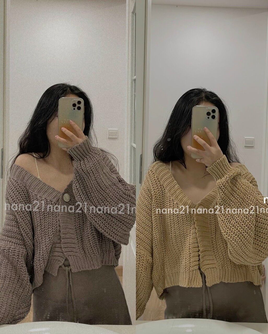 Áo khoác len cardigan 1 cúc siêu xinh