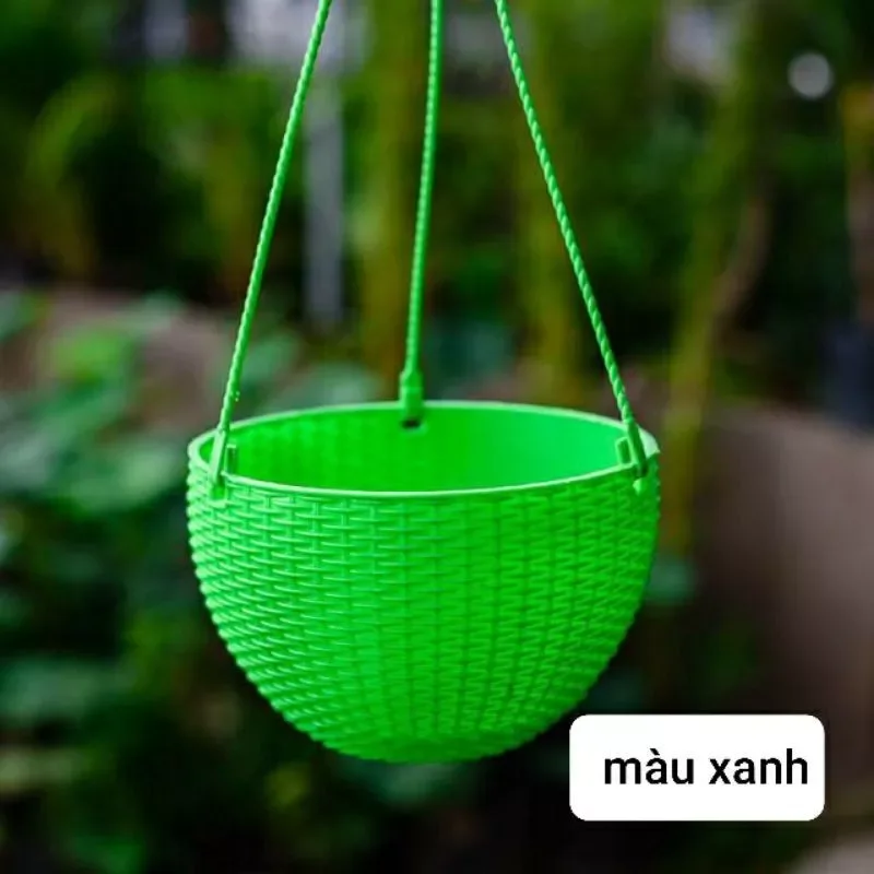 combo 5 Chậu treo kiểu đan mây size lớn 20x13cm