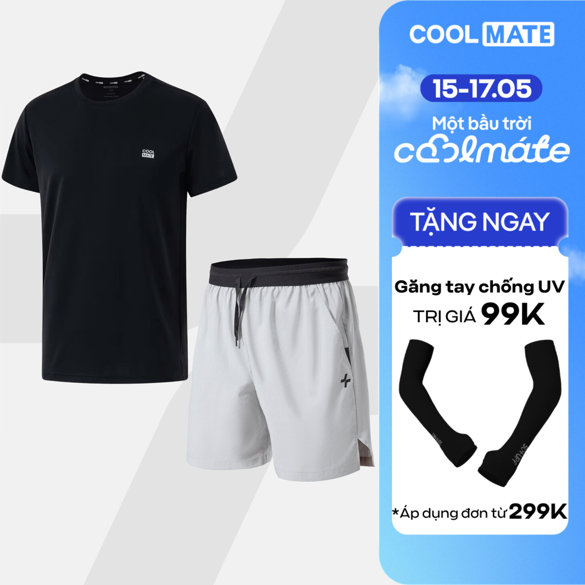 [TẶNG QUÀ ĐƠN TỪ 299K]Set thể thao nam đa năng tập Gym, Pickleball, Tennis Áo Thun + Quần 6 inch đai siêu co giãn, thoáng khí, nhanh khô Coolmate