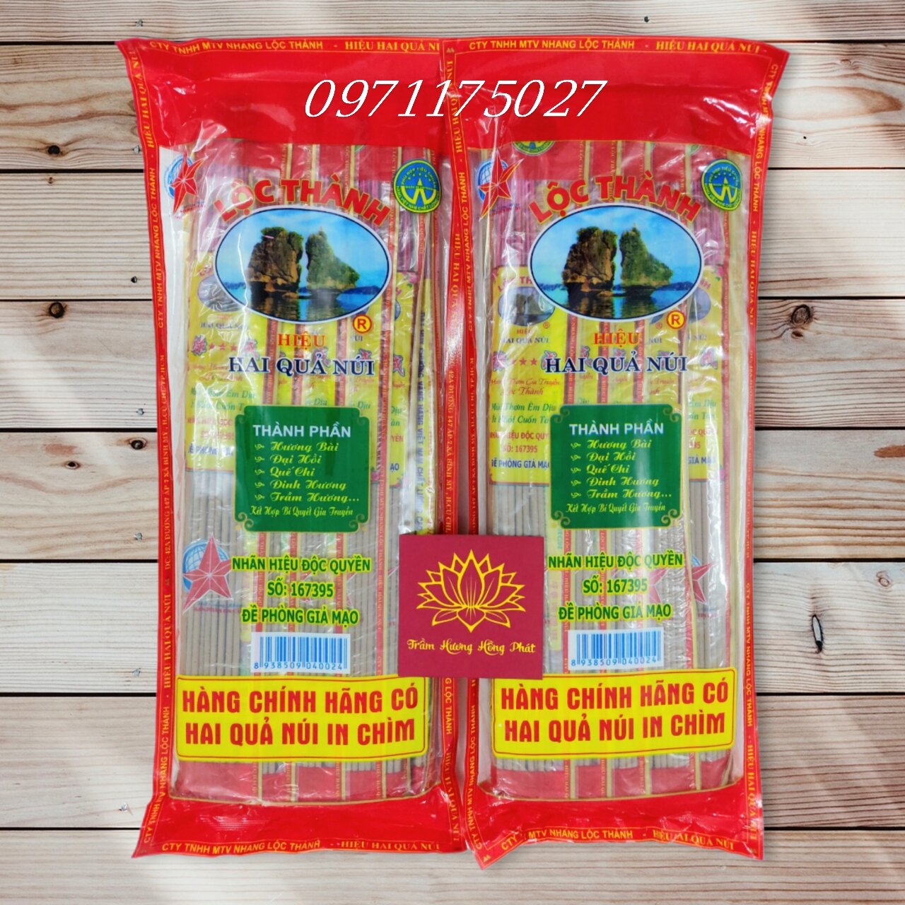 Nhang hai quả núi lộc thành cuốn tàn