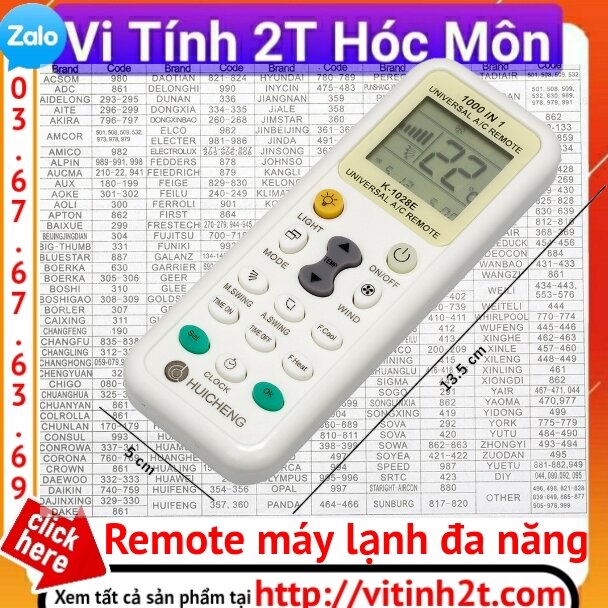 Remote máy lạnh đa năng 1000 in 1