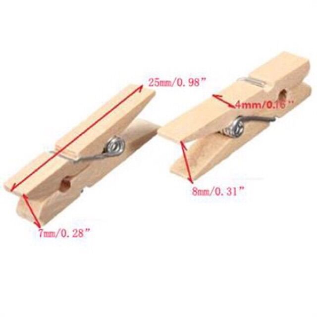 Set 10 kẹp gỗ mini dài 2,5cm treo ảnh trang trí