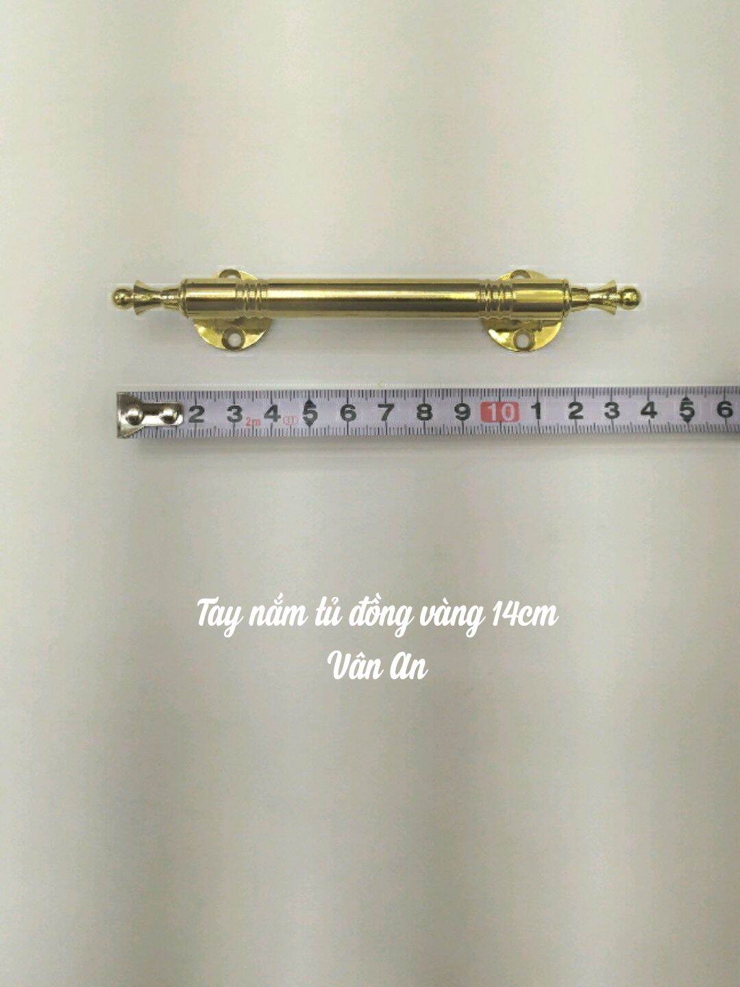 Tay nắm tủ đồng vàng dài 14cm