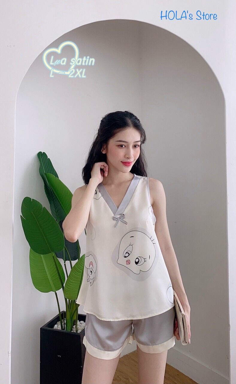 [HCM]Đồ bộ mặc nhà đồ bộ nữ lụa satin cao cấp