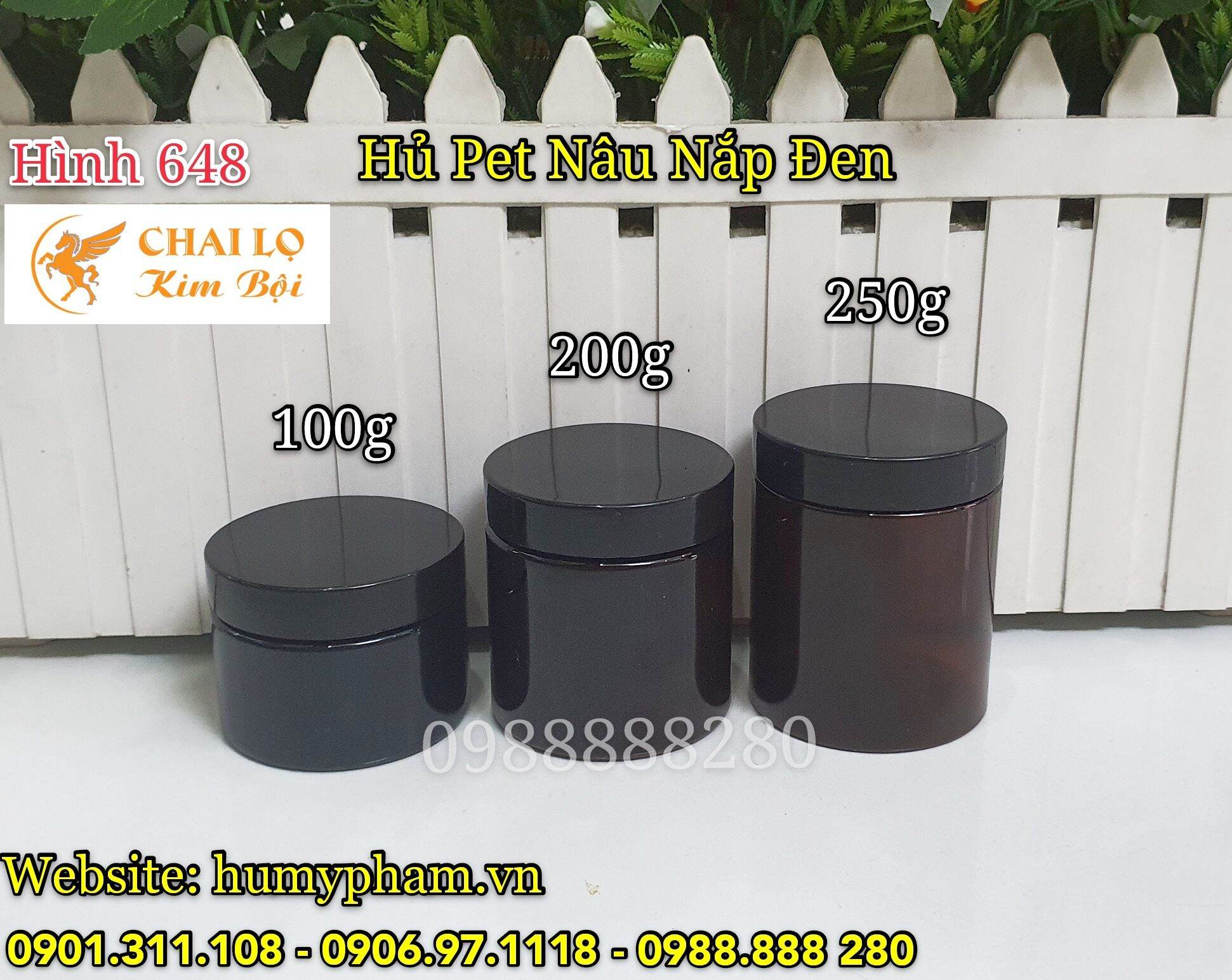 HỦ ĐỰNG KEM BODY - Hủ Pet Nâu 100g - 200g - 250g