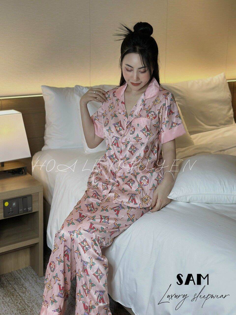 pizama nữ lụa( SAM)/ pizama nữ lụa thương hiệu SAM(sale mạnh)( màu giao ngẫu nhiên có mác nhà SAM)