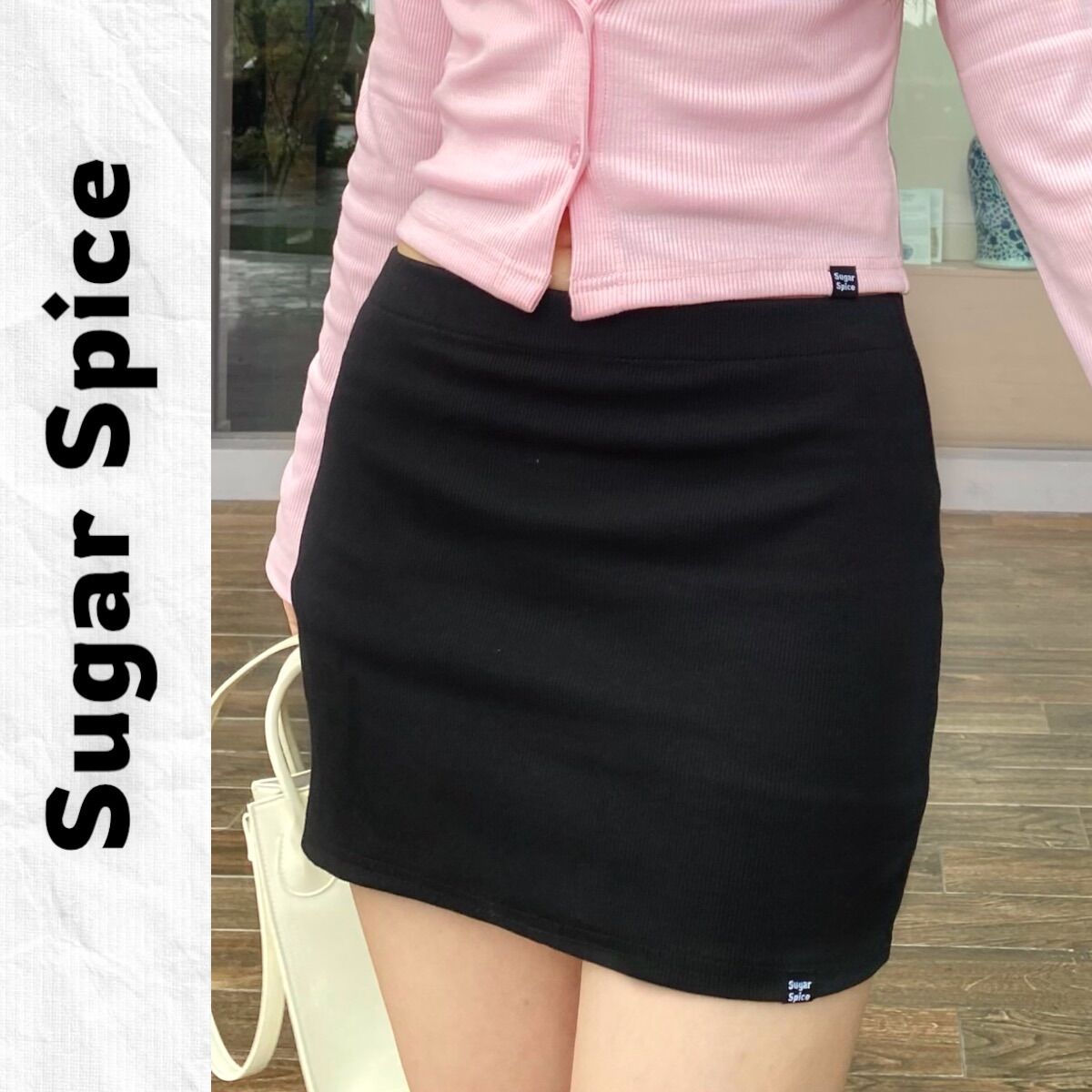 Chân váy ôm ngắn, chân váy ngắn basic mini skirt siêu co giãn chất vải thun gân sugar spice - bis skirt