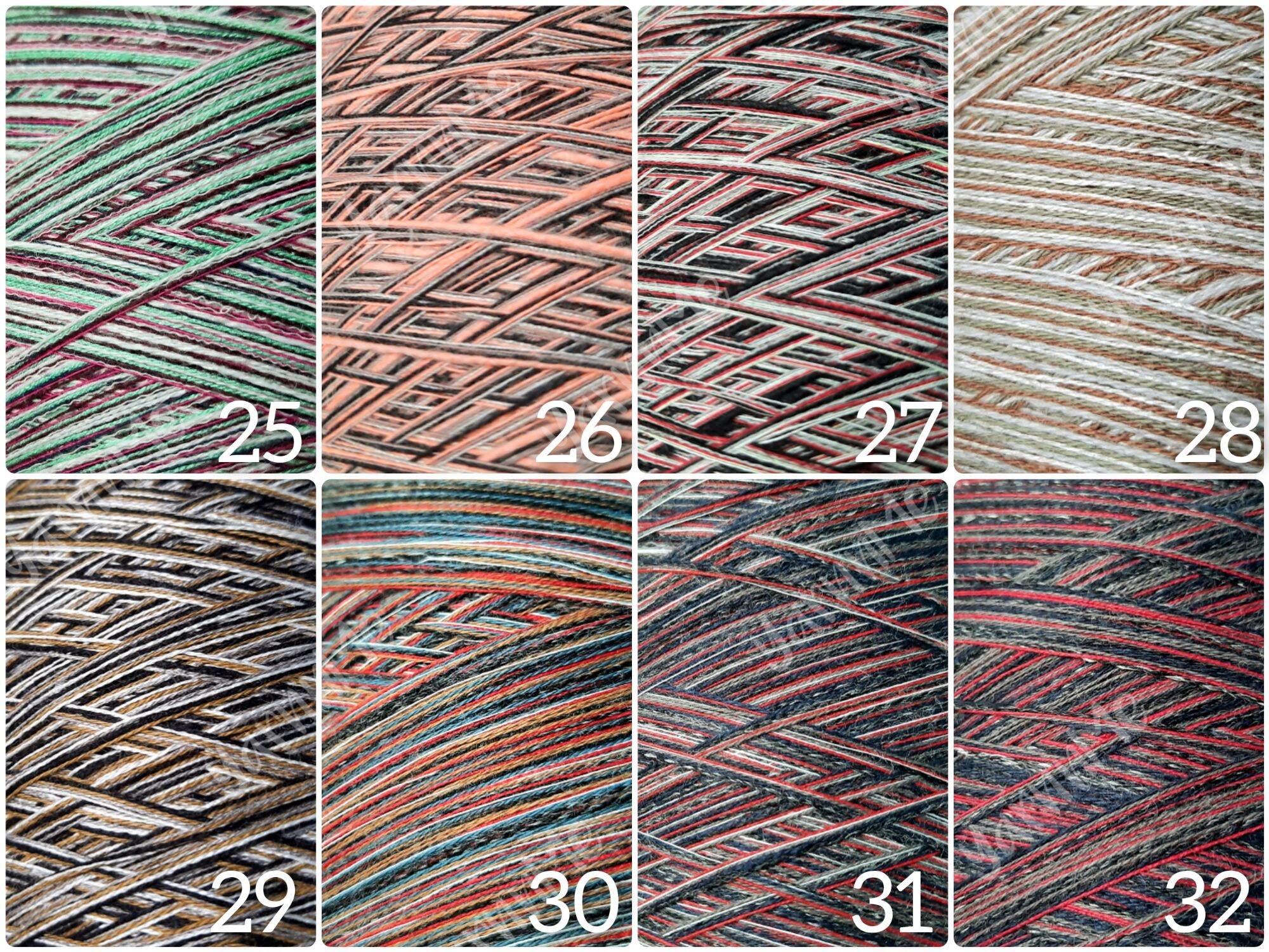 (17-32) Sợi cotton Hàn màu loang, cỡ 0.8mm