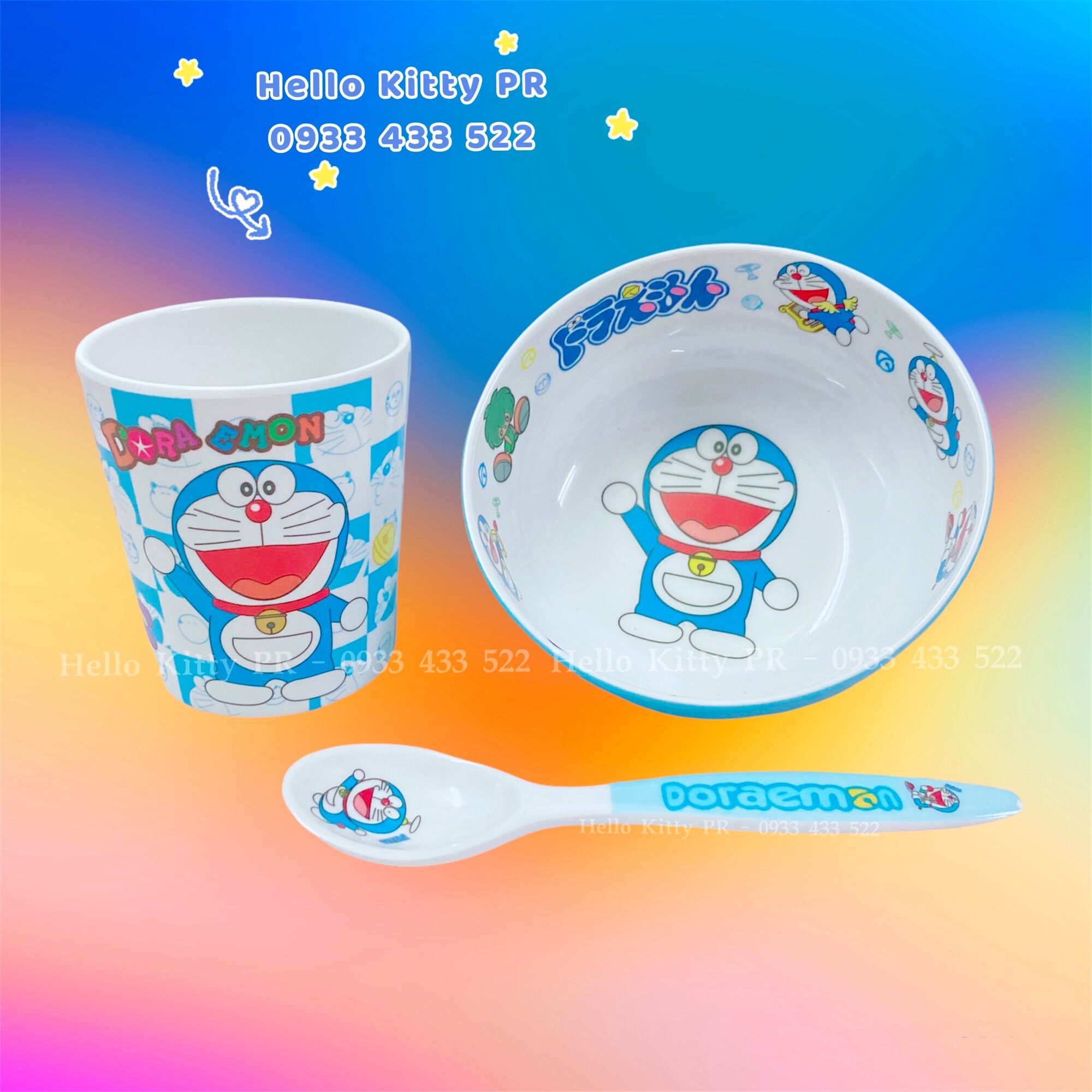 Combo chén muỗng ly cốc Doremon Doraemon