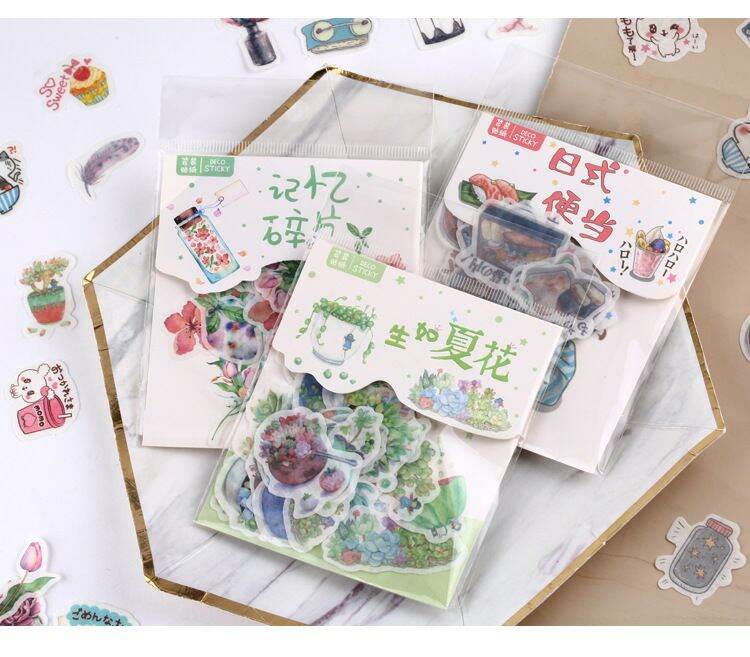 Set 40 sticker washi trang trí theo chủ đề