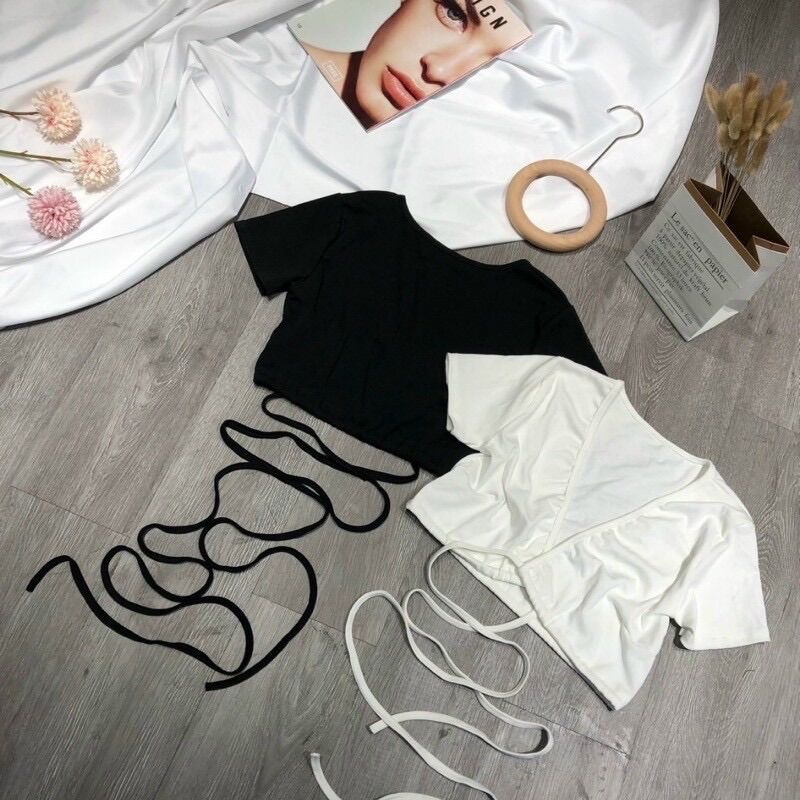[HCM]ÁO CROPTOP QUẤN DÂY MẶC 2 KIỂU