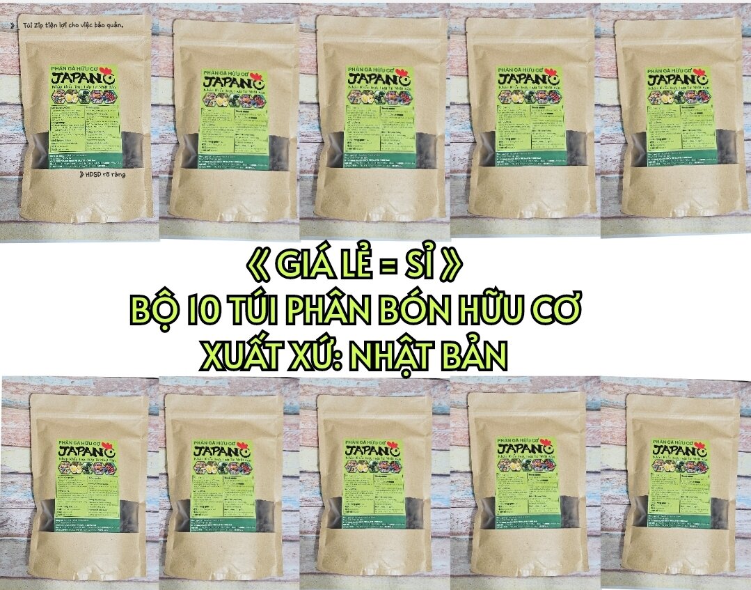 《giá lẻ=sỉ》combo 10 gói phân bón gà hữu cơ nhật bản 1kg