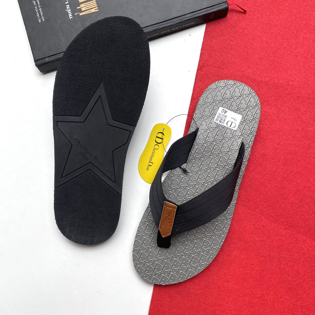 Dép Kẹp Nam Dior Xám