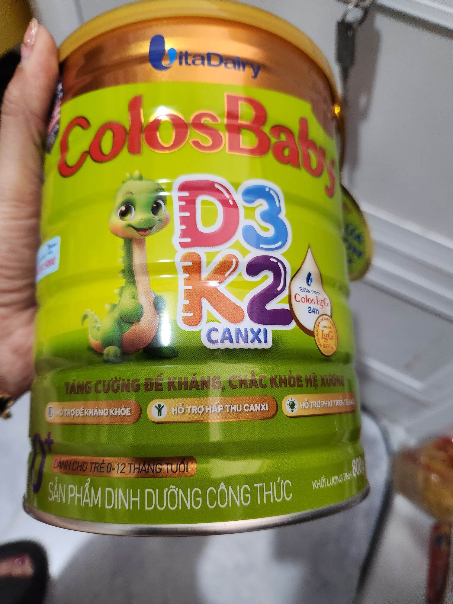 Sữa ColosBaby D3K2 số 0+ 800G (trẻ 0-12 tháng). Có mã QR tích điểm. Date luôn mới