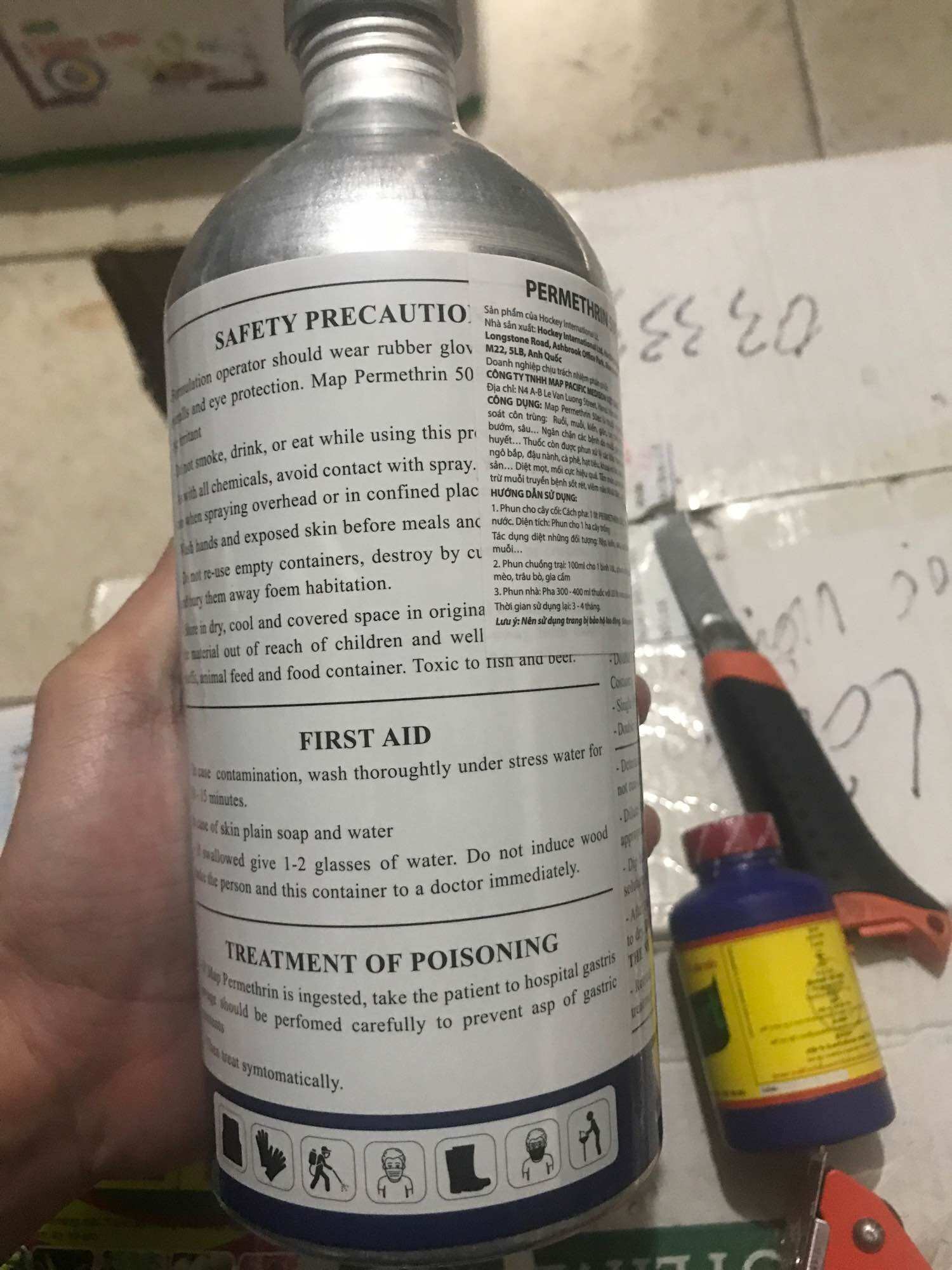 Thuốc Diệt Muỗi PERMETHRIN 50EC Chai Nhôm  1L