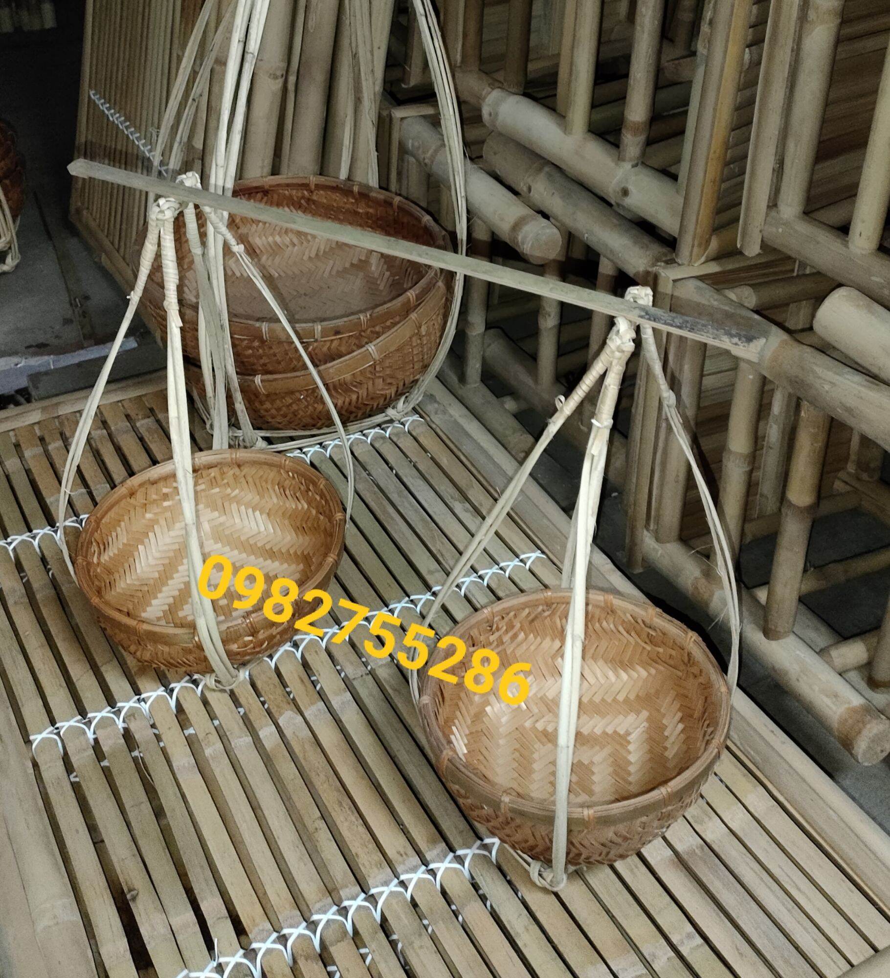 Quanh gánh mây tre, decor trang trí mây tre
