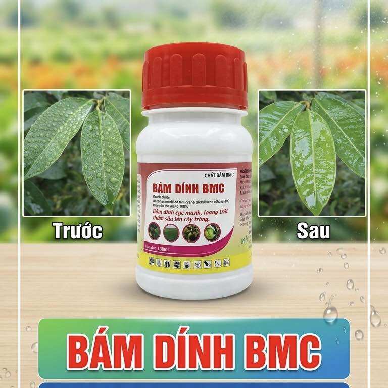 Thuốc Bám Dính BMC chai 100ml – thấm sâu, Loang Trải Mạnh, Phun Drone, Chống Rửa Trôi, tăng hiệu lực của thuốc
