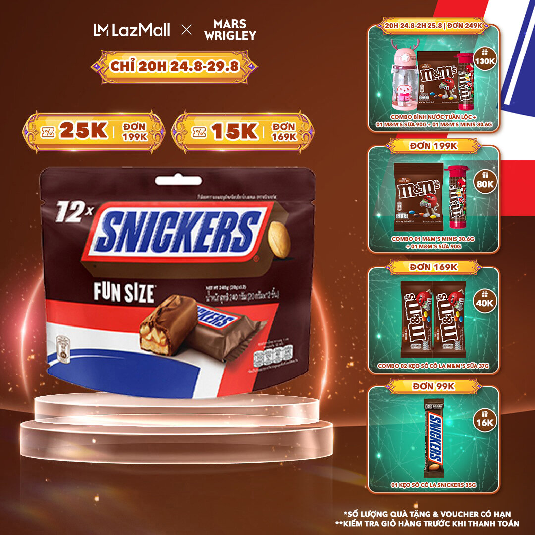 Kẹo sô cô la snickers funsize 240g